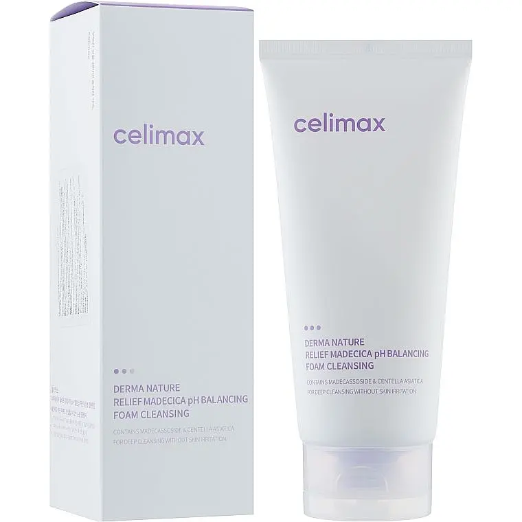  Очистительная пенка для умывания Celimax Relief Madecica pH Balancing Foam 150 мл - фото 2