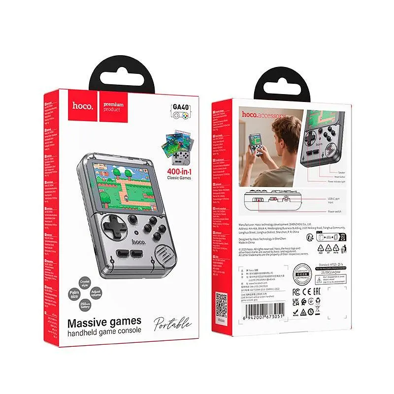 Портативная консоль Hoco Brilliant vertical screen handheld game console GA40 |400 Games| - фото 2