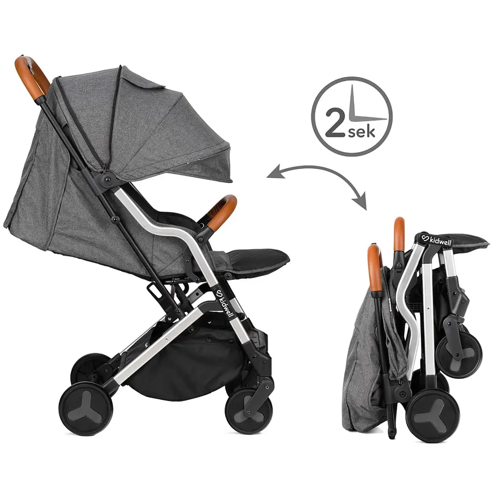Прогулянкова коляска Kidwell Mavero Silver/Brown - фото 9