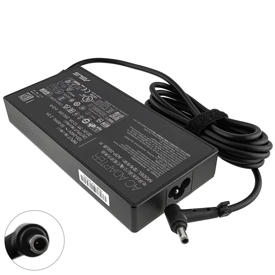 Блок живлення для ноутбука Asus 20V, 10A, 200W, 4.5x3.0мм-PIN, чорний, Прямокутний - фото 2