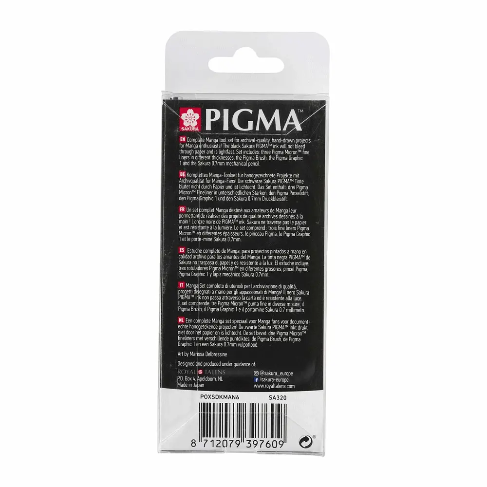 Набір лінерів для манга Sakura MANGA PIGMA TOOL SET, 6 шт. - фото 2