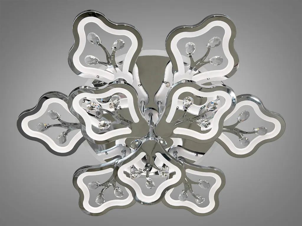 Долговечная потолочная люстра в стиле хай-тек с диммером и цветным LED. - фото 3