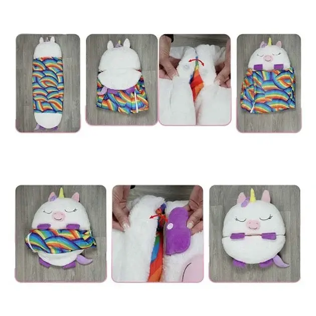 Дитячий спальний мішок-плюшева іграшка подушка Єдиноріг Baby sleeping bag Size S WHITE 3 в 1 теплий - фото 8