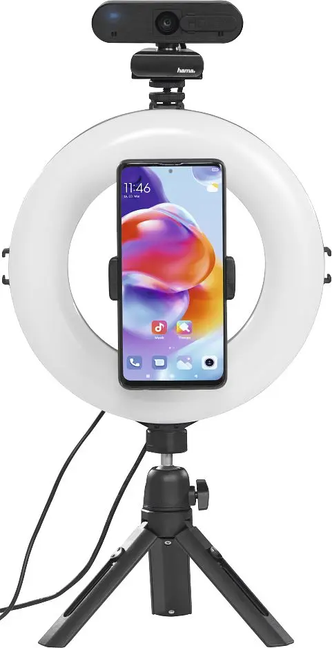 Трипод смартфона Smart-80 V2 шаровидный 9.5cм Bluetooth со светодиодным кольцом черный Hama teh0012961 - фото 8