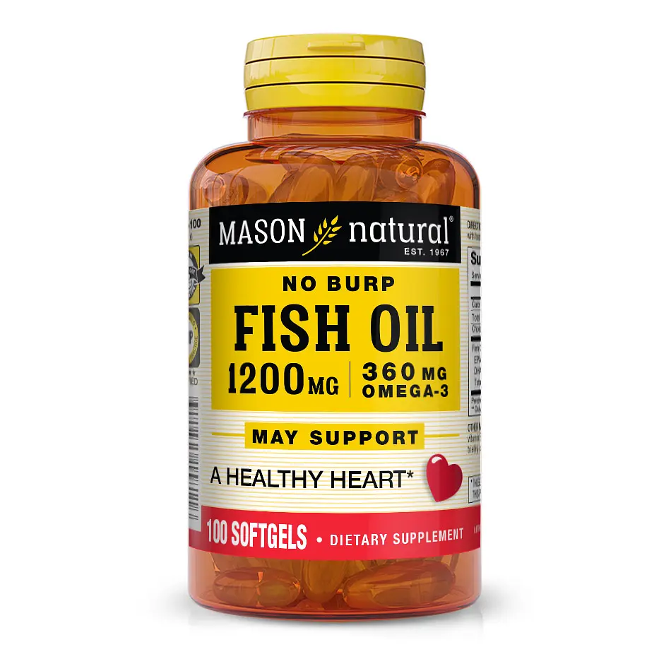 Жирные кислоты Mason Natural Fish Oil 1200 mg Omega-3 360 mg 100 капсул - фото 1