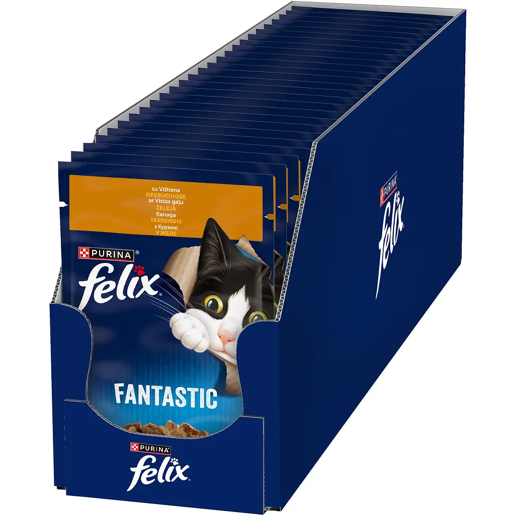 Вологий корм для котів Felix Fantastic, шматочки в желе, з куркою, 85 г - фото 4
