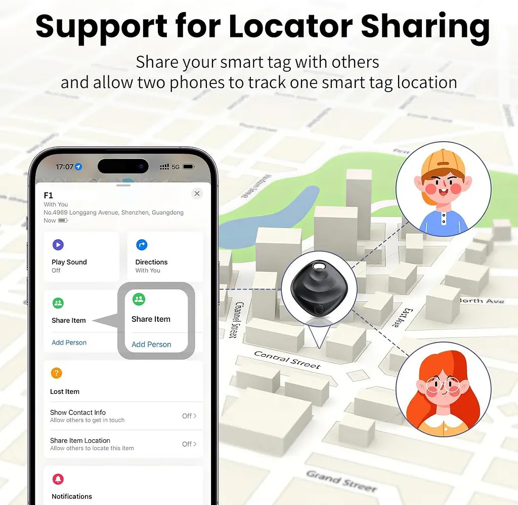 Bluetooth-трекери Hoxe для Apple Find My, комплект 4 шт з батарейками - фото 2