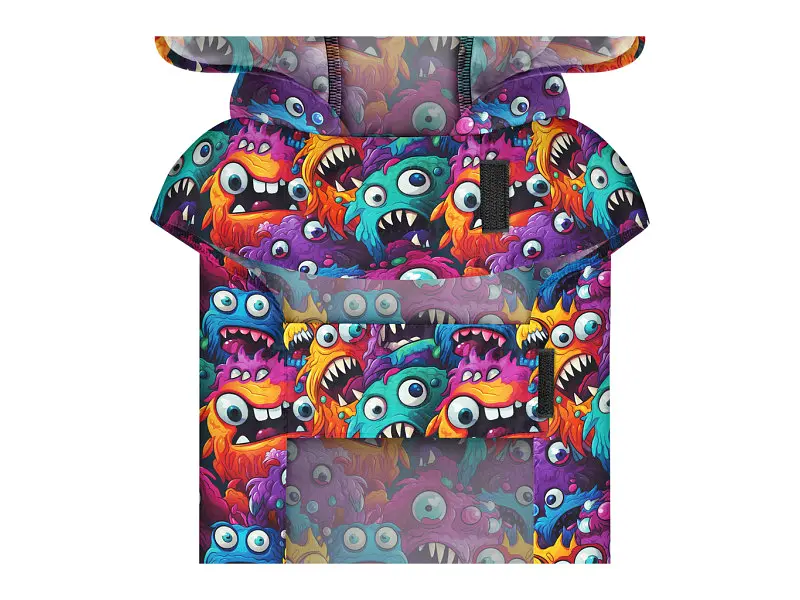 Дождевик для животных WAUDOG Clothes Накидка с капюшоном Зубастые монстры S (356-4048) - фото 4