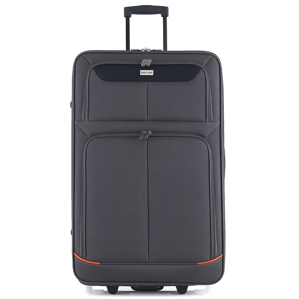 Валіза середня Semi Line 24 дюйми (M) дюйми (M) Polyester Grey/Orange Lines (T5754-3) - фото 2