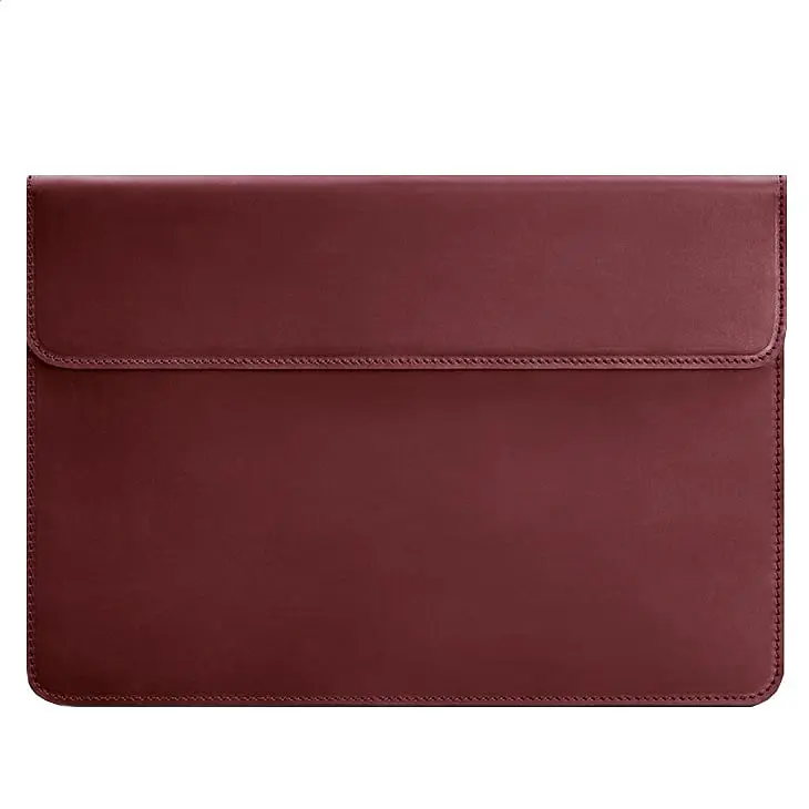 Кожаный чехол-конверт BlankNote на магнитах для MacBook 15 дюйм Бордовый Crazy Horse - фото 5