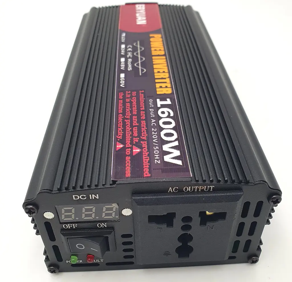 Автоінвертор 12 V-220 V перетворювач напруги з чистою синусоїдою для котла, насоса та холодильника 1600 W Eryuan 12 V-220 V 1600 Вт - фото 3
