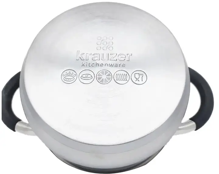 Каструля з кришкою Krauzer Black 78052 18 см 2.6 л срібляста - фото 4