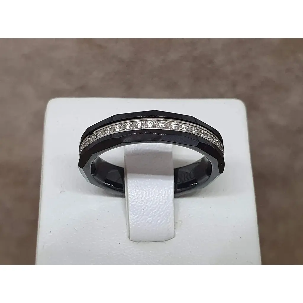 Срібне кільце Aurora з керамікою і фіанітами. С1019Ч 19 - фото 4