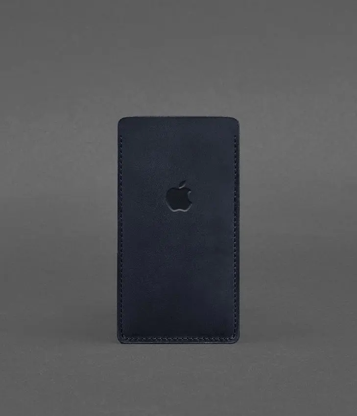 Кожаный чехол для iPhone 12 Синий Crazy Horse - фото 2