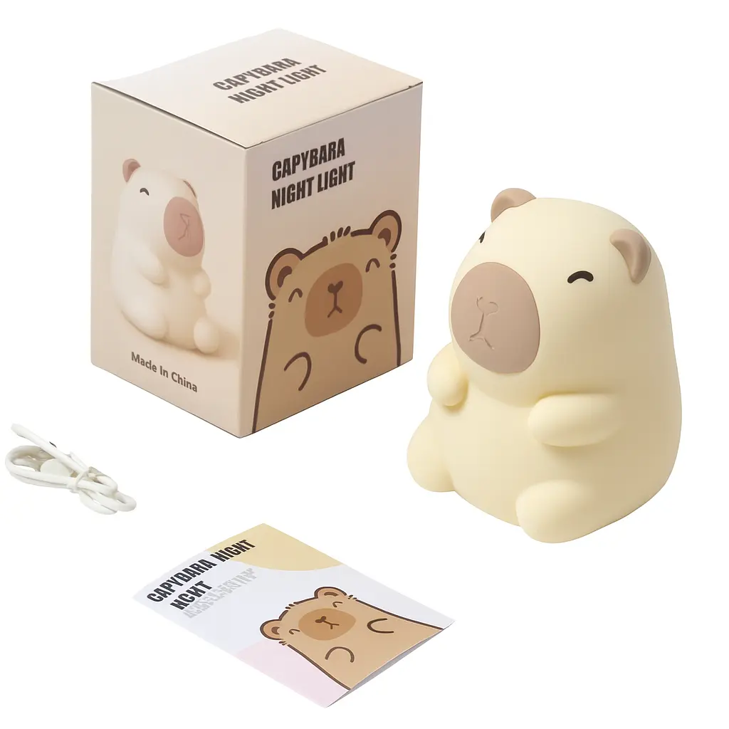 Нічник силіконовий Капібара CAPYBARA з LED підсвічуванням 7 кольорів сенсор керування акумулятор 1200 мАг (6901560892620) - фото 2