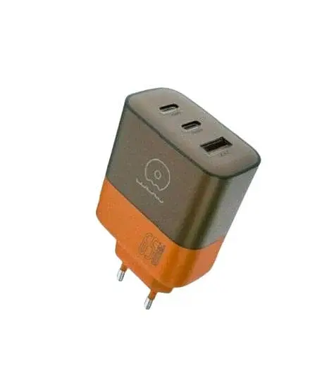 Мережевий зарядний пристрій WUW-C215 65W Charger 2 USB C + USB A коричнево-помаранчевий