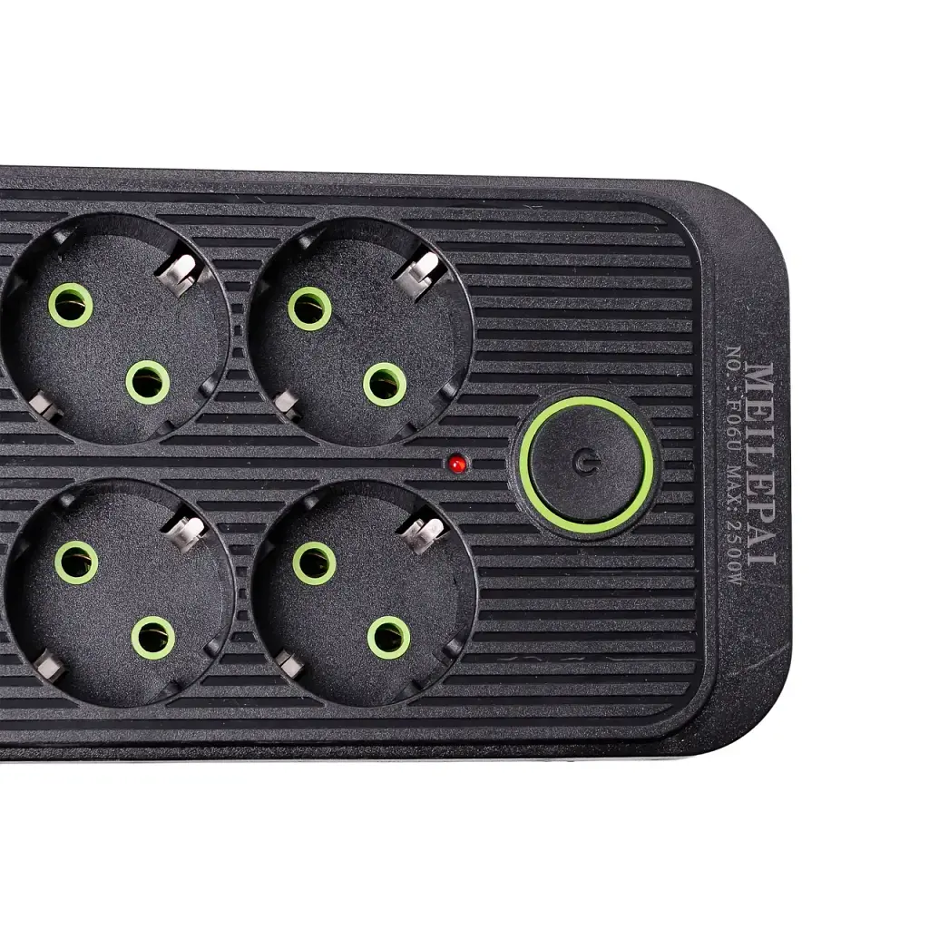 Мережевий фільтр-подовжувач Yiwu HP-5-24 SMART F06U на 6 розеток 5 USB 3 метри чорний  - фото 5