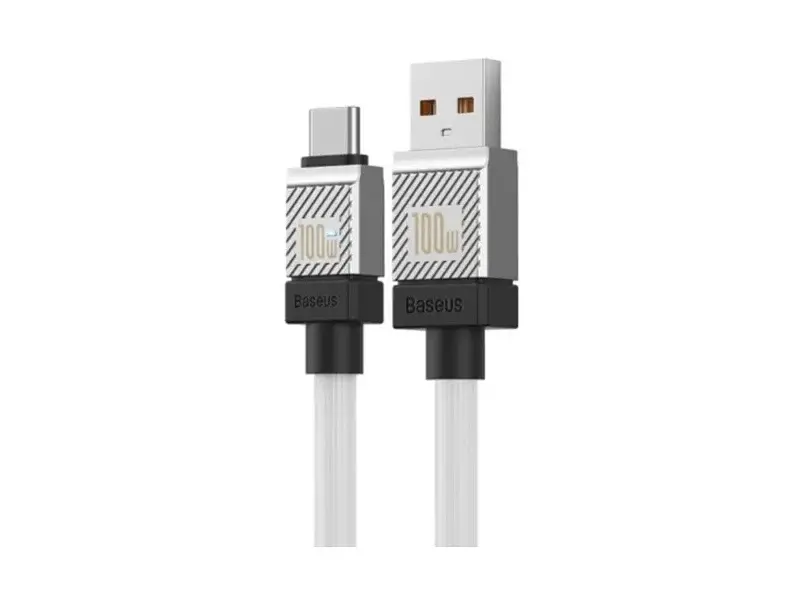 Кабель USB Type-C BASEUS CoolPlay Series USB Cable to USB-C 100W 1m White (CAKW000602) - фото 5