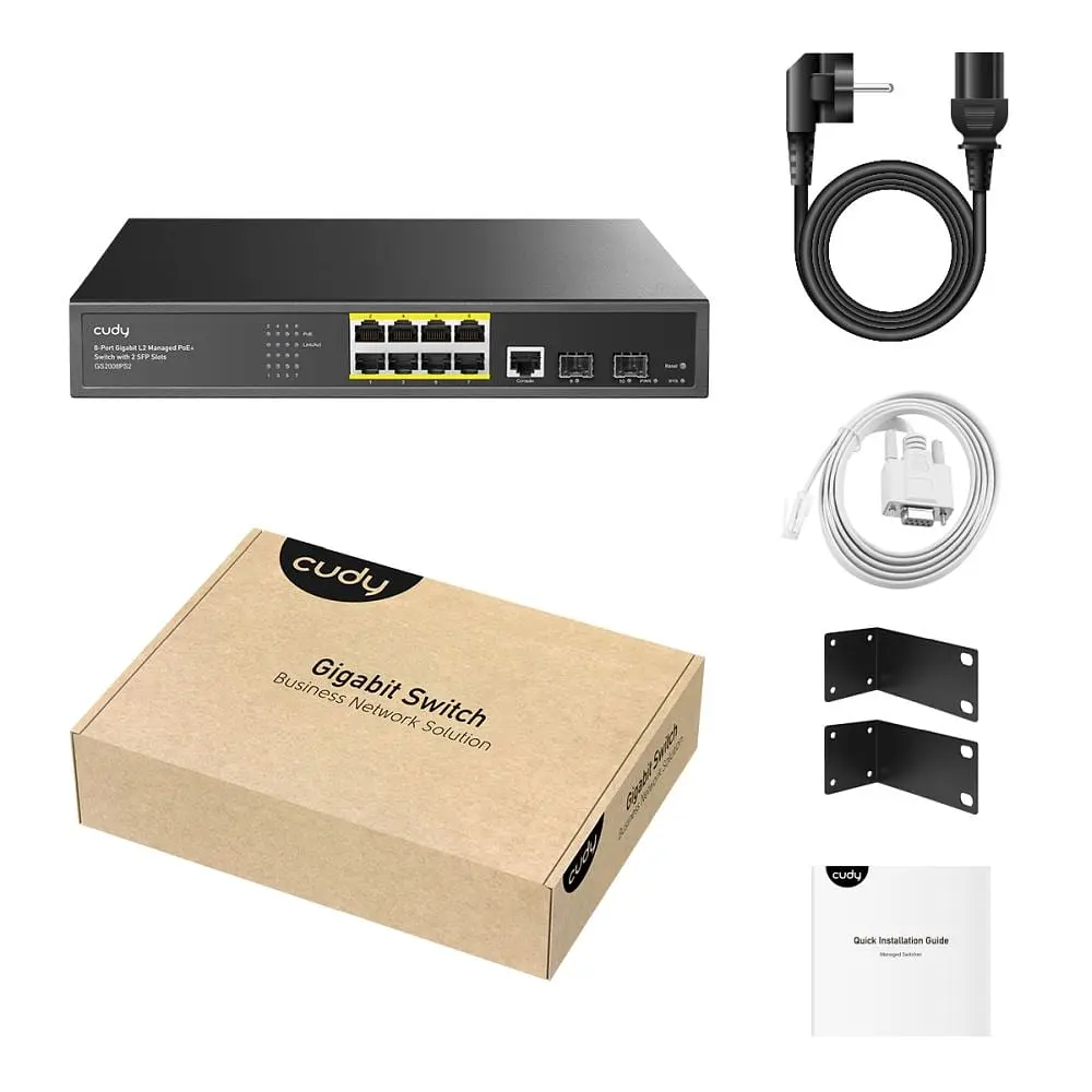 PoE-комутатор 11-портовий керований L2 Cudy GS2008PS2 гігабітний з 8 портами PoE, 120W (73-00538) - фото 4