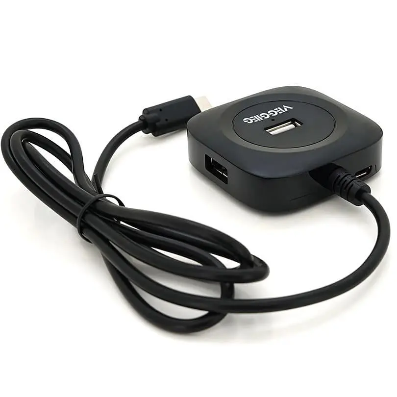USB-Хаб Veggieg V-C240 Type-C, 4 порта USB 2.0, 20 см, Black, Box (YT-TC-V-C240) - фото 2