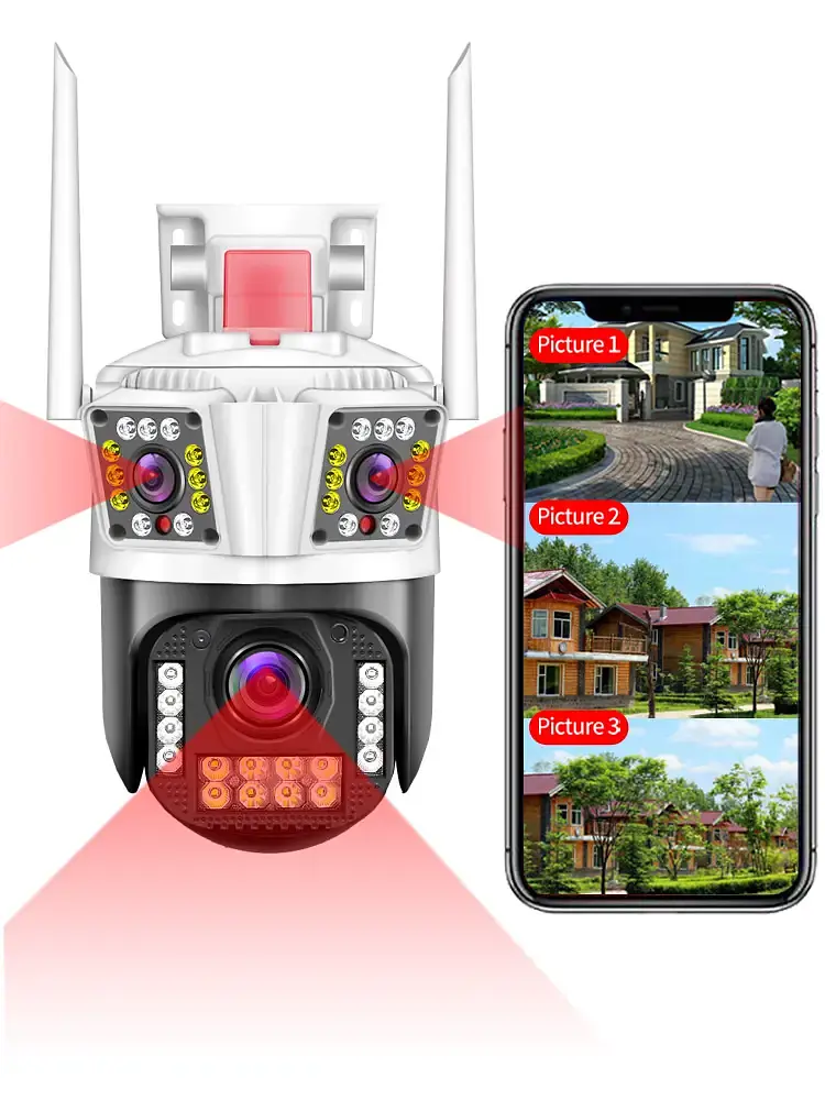 Вулична 12MP IP Камера 3 в 1 WiFi Поворотна P23 IPC 360 - фото 2