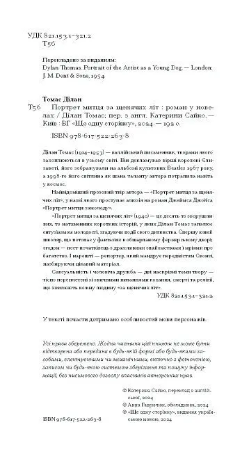 Портрет митця за щенячих літ - Томас Ділан (СТ902344У) - фото 10