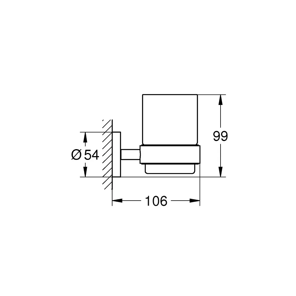 Склянка з тримачем для ванної кімнати Grohe QuickFix Start 411942430 чорний - фото 2