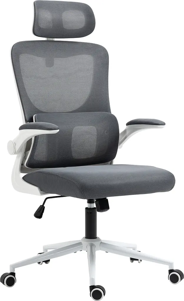 Офісне крісло GT Racer X-5728, біло-сіре (X-5728 White/Gray)