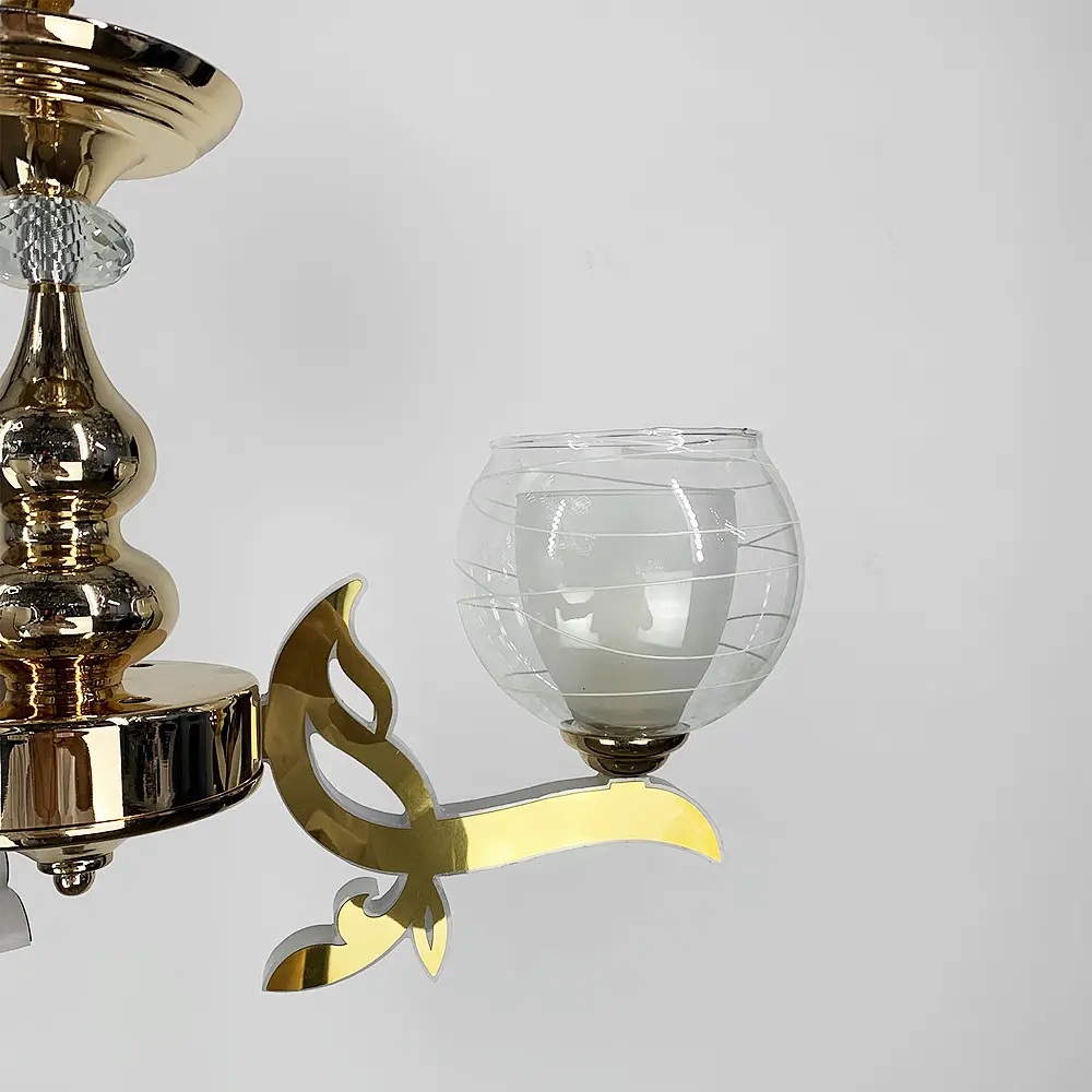 Люстра со светодиодным золотым корпусом и 3 двойных плафона Line.F 81181/3 GD - фото 4