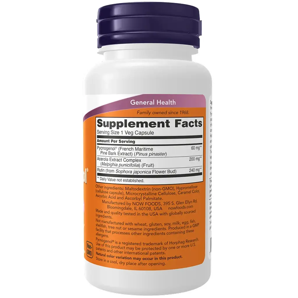 Пікногенол Now Foods Pycnogenol 60 мг 50 веганських капсул - фото 2