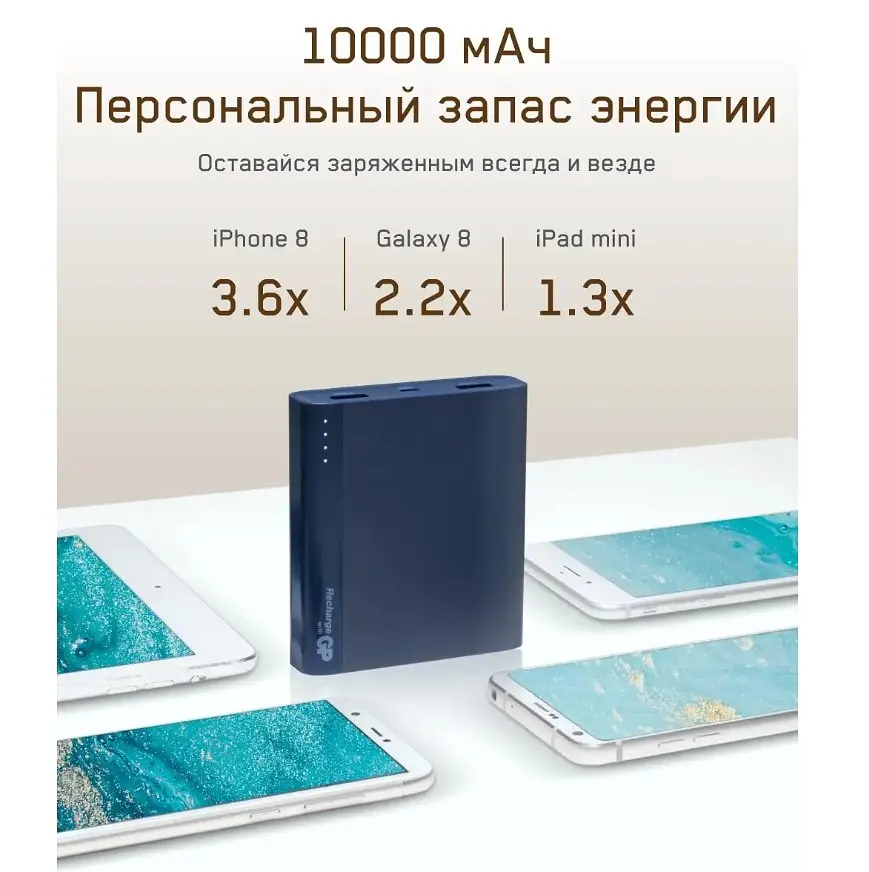 Повербанк Powerbank GP Batteries B10A 10000mAh - фото 5