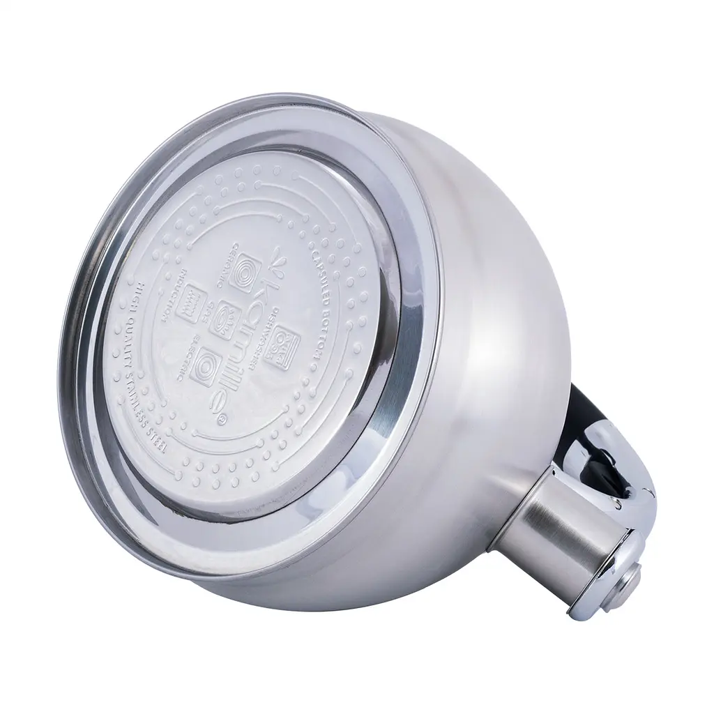 Чайник Kamille, зі свистком та чорною бакелітовою ручкою, нержавіюча сталь, 2 л (KM-0694BN) - фото 2