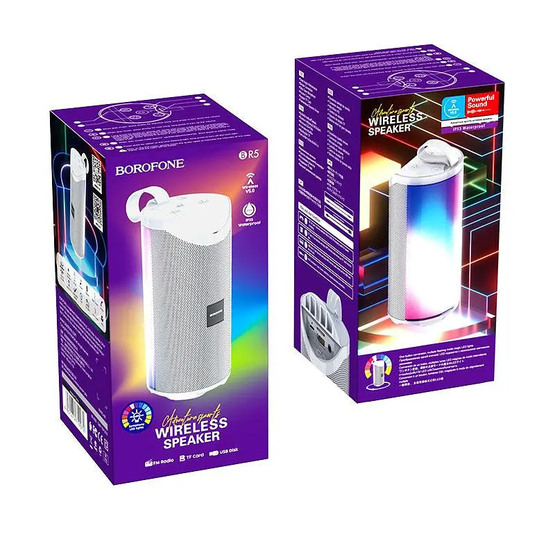 Портативная акустика Borofone BR5 Adventure Sports wireless speaker с иллюминацией беспроводная - фото 4