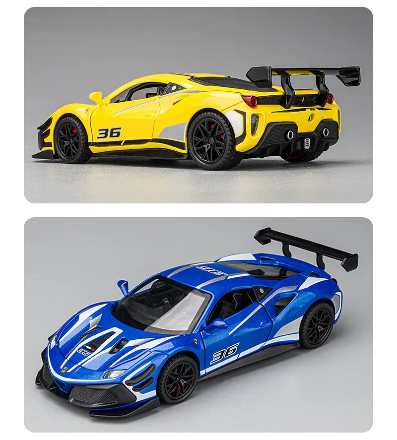 Колекційна металева модель автомобіля АвтоЕксперт Ferrari 488 Challenge EVO з інерцією, світлом та звуком 1:32 - фото 7
