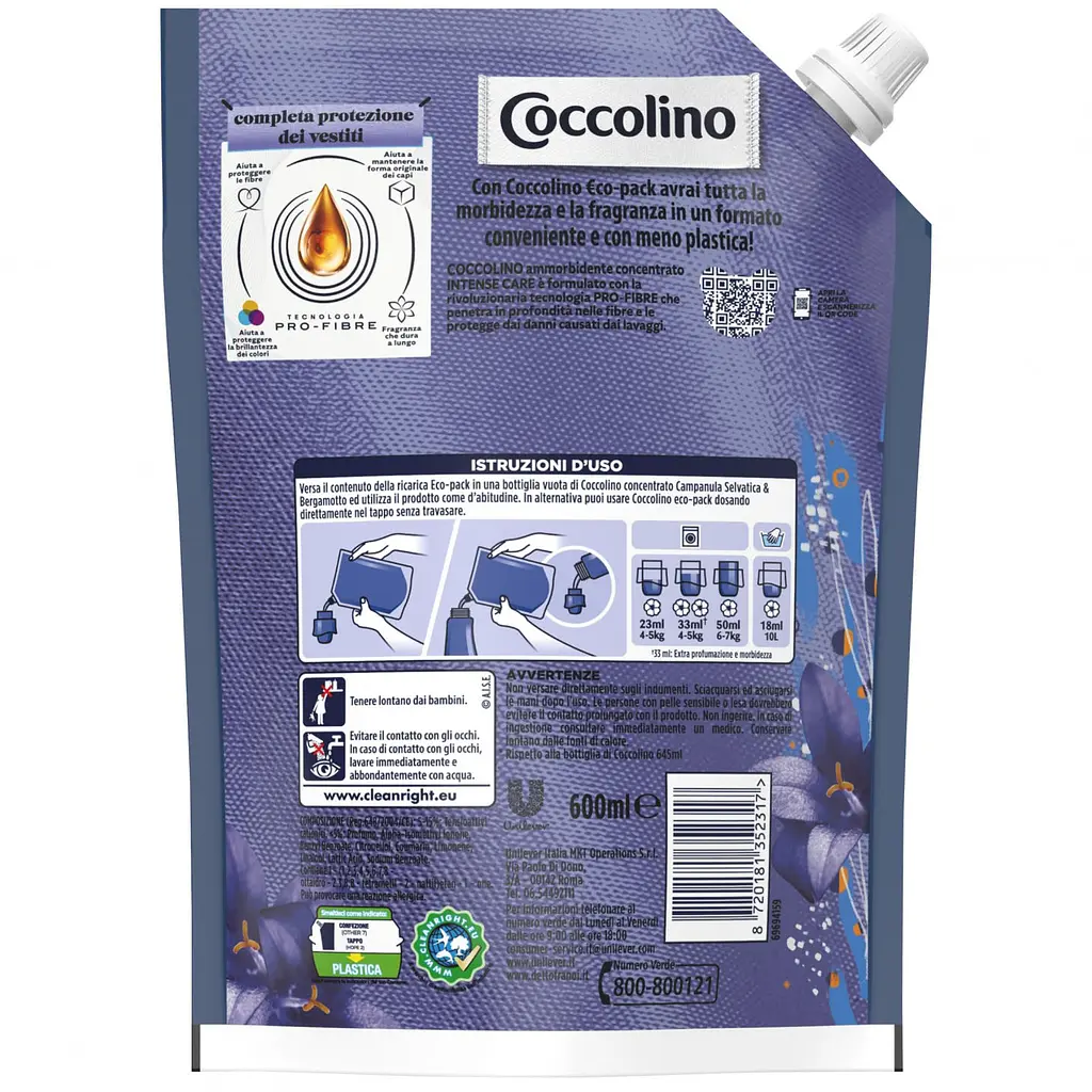 Кондиціонер для білизни Coccolino Bellflower & Bergamot Квіти та бергамот 600 мл - фото 2