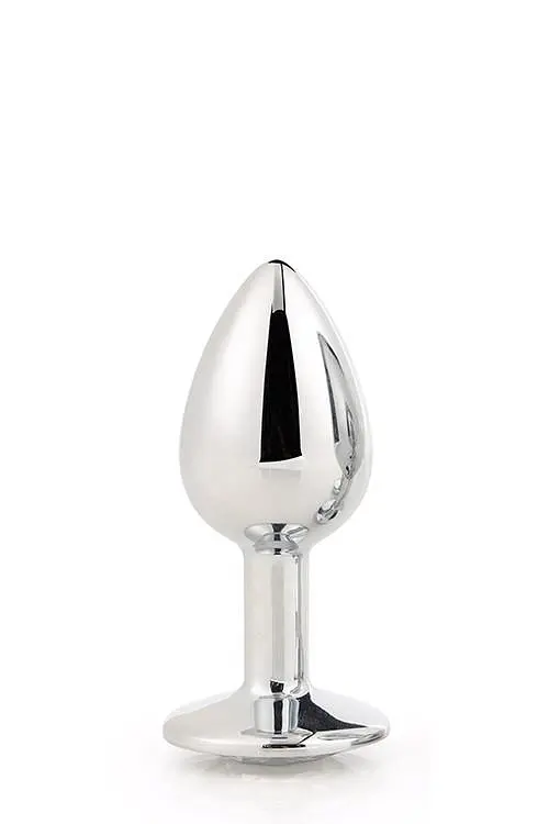Анальна пробка з кристалом Dream Toys Gleaming Love Silver Plug Small, 7 см (прозорий) - фото 4