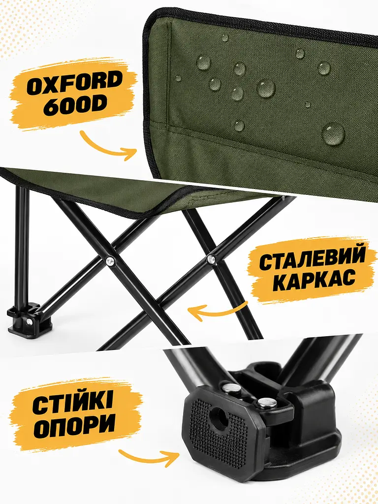 Пляжний набір 2 крісла з парасолькою і сумкою-холодильником хакі (49676209) - фото 7