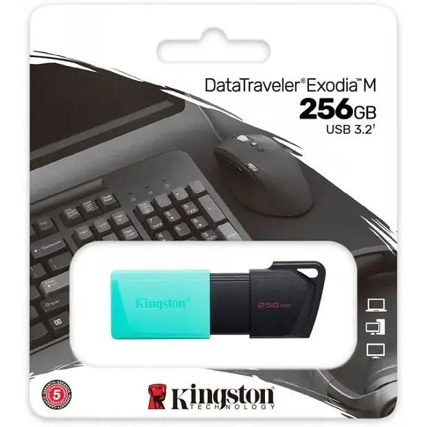 USB флеш-накопичувач Kingston DataTraveler Exodia M 256GB USB-A 3.2 Gen 1 Black/Teal (DTXM/256GB) [69967] - фото 15