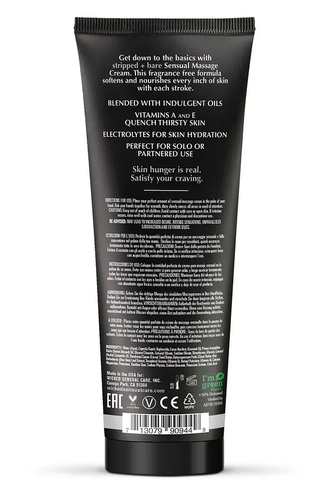 Массажный крем Wicked Sensual Care Stripped & Bare без запаха 120 ml - фото 2