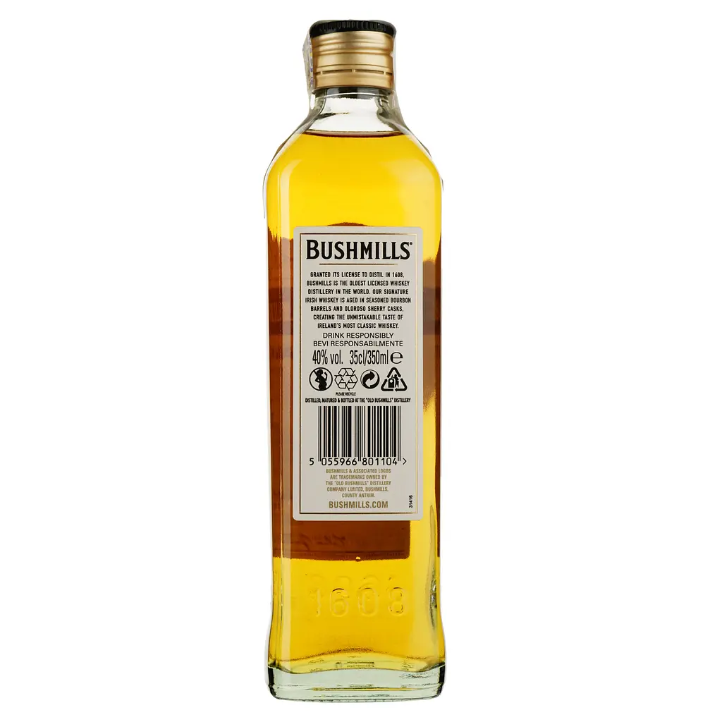Виски Bushmills Original Blended Irish Whiskey, 40%, 0,35 л - фото 2