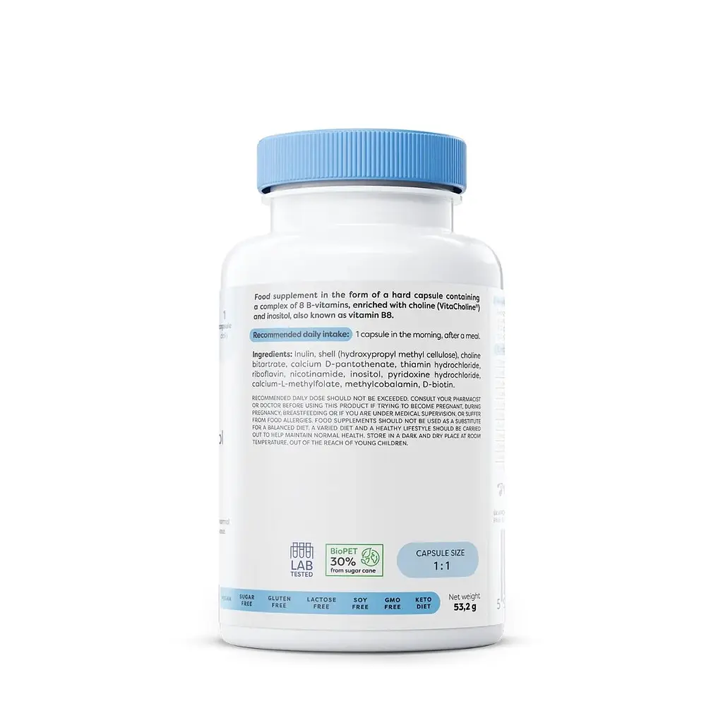 Комплекс вітамінів групи B Osavi B-complex with choline & inositol, 120 капсул з холіном і інозитолом - фото 2