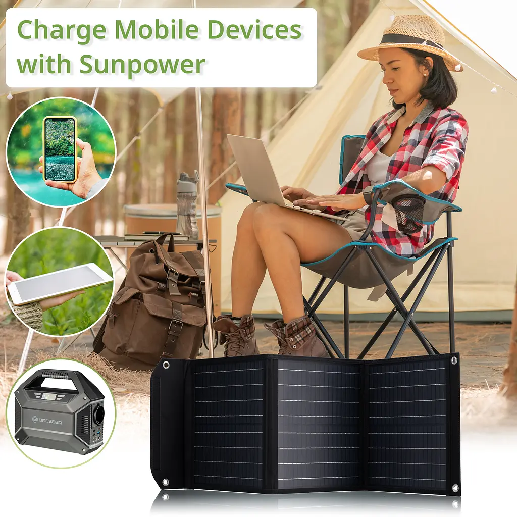 Портативний зарядний пристрій сонячна панель Bresser Mobile Solar Charger 40 Watt USB DC (3810040) - фото 9