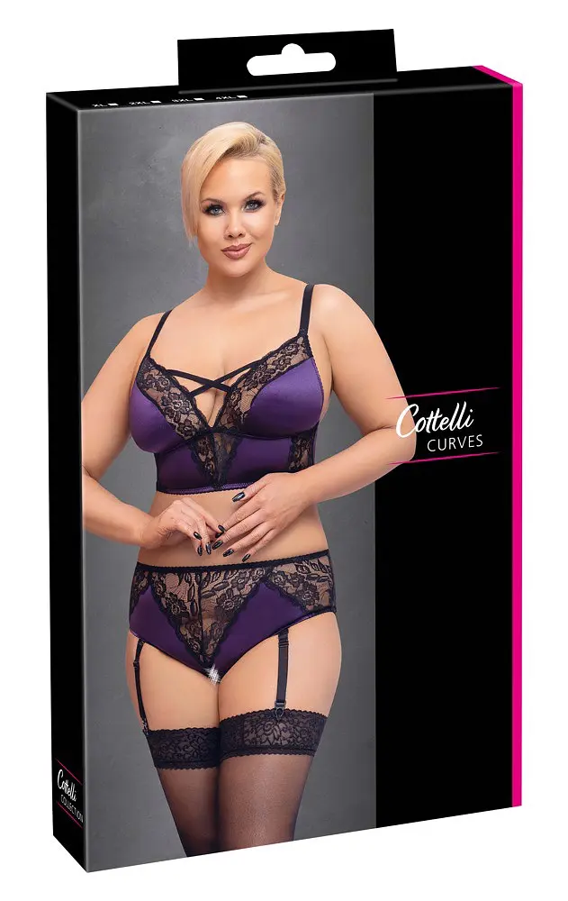 Еротичний комплект BH Set purple/black XL Cottelli 42-22141134051 101762 - фото 2