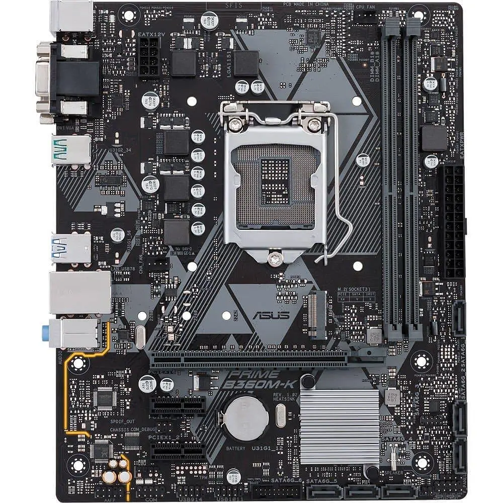 Материнська плата ASUS Prime B360M-K (Prime B360M-K) (Socket 1151 v2, Intel B360, Micro-ATX) Б/в