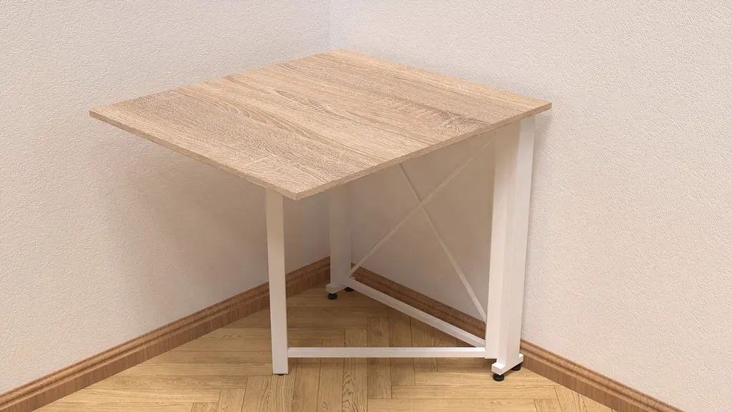 Стіл-книга трансформер Оріон 1 Ferrum-decor 750x810x730 Білий метал ДСП Дуб Сонома 16 мм (FRD-104607) - фото 3