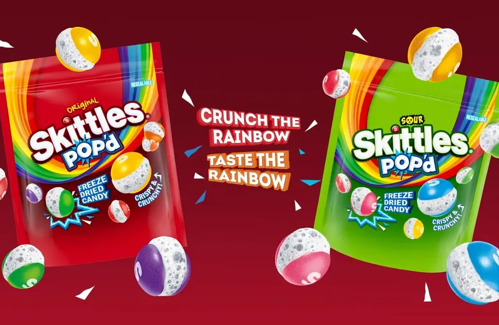 Кислі цукерки Skittles Pop'd Sour Freeze Dried Candy 156г - фото 8