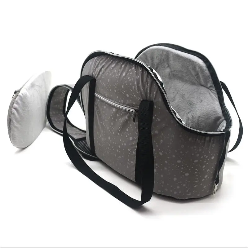 Сумка переноска для кошек и малых собак Zoo-hunt Марсель серая №0 22х32х29 см - фото 3