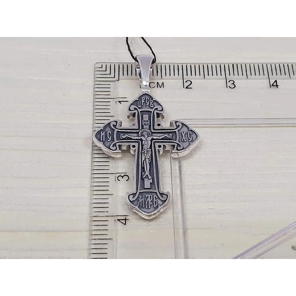 Серебряный крест Харьковская ювелирная фабрика Распятие Христа. 3379-Ч - фото 4