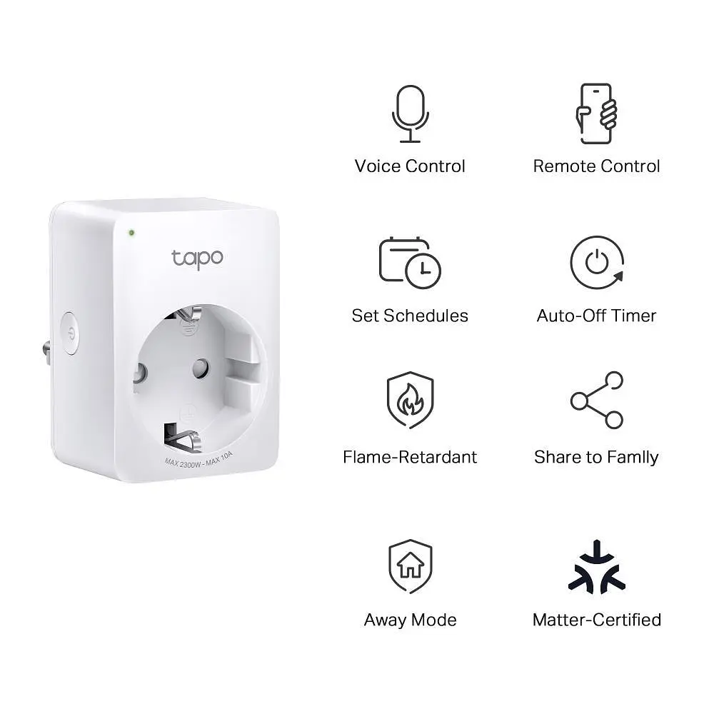 Умная розетка Wi-Fi, Tapo P100M TP-LINK - фото 2