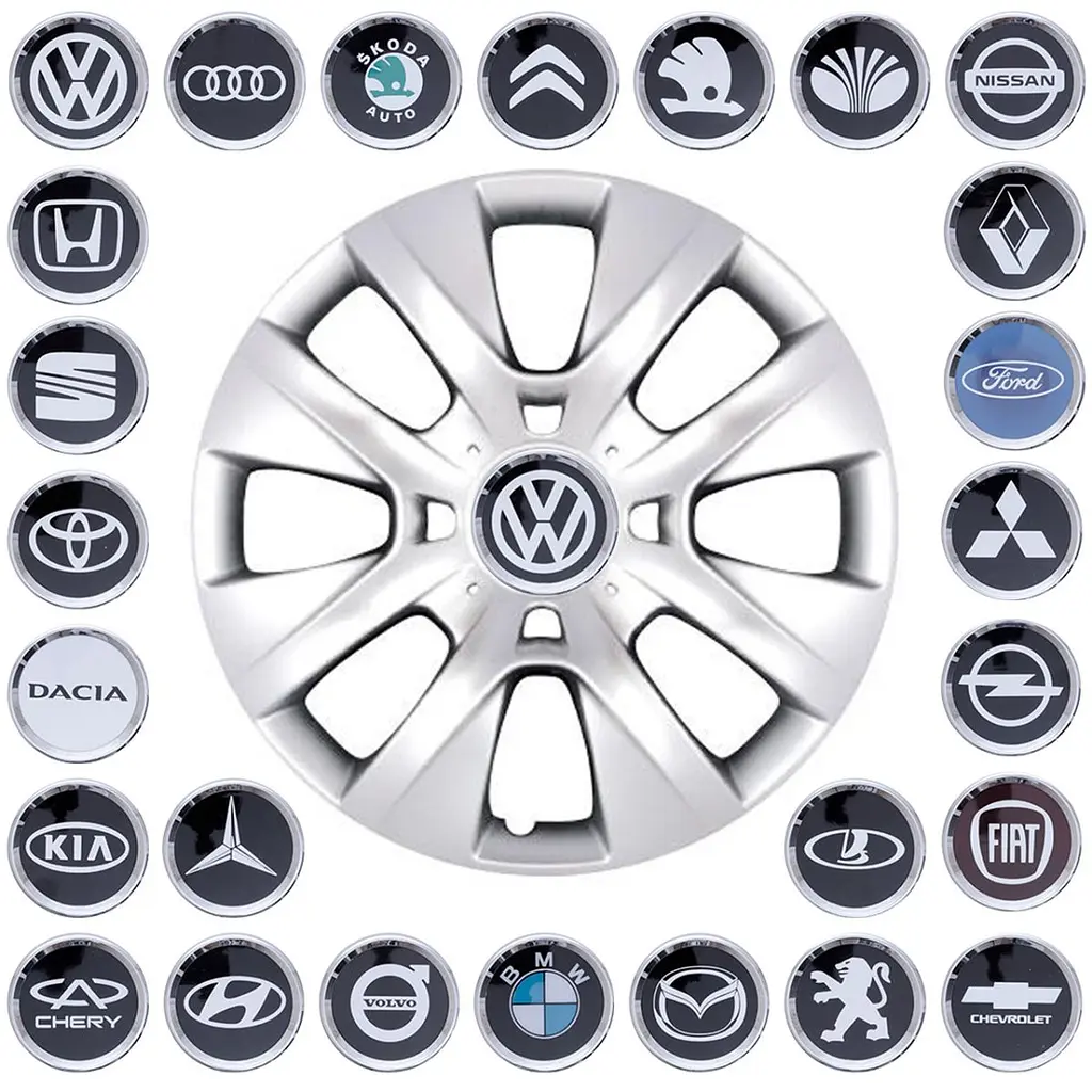 Ковпак колеса з емблемою Volkswagen SKS225 R14 сірий з логотипом на вибір 4 шт - фото 2